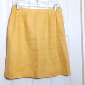 Irish Linen Yellow pencil skirt Talbots 10 Petite